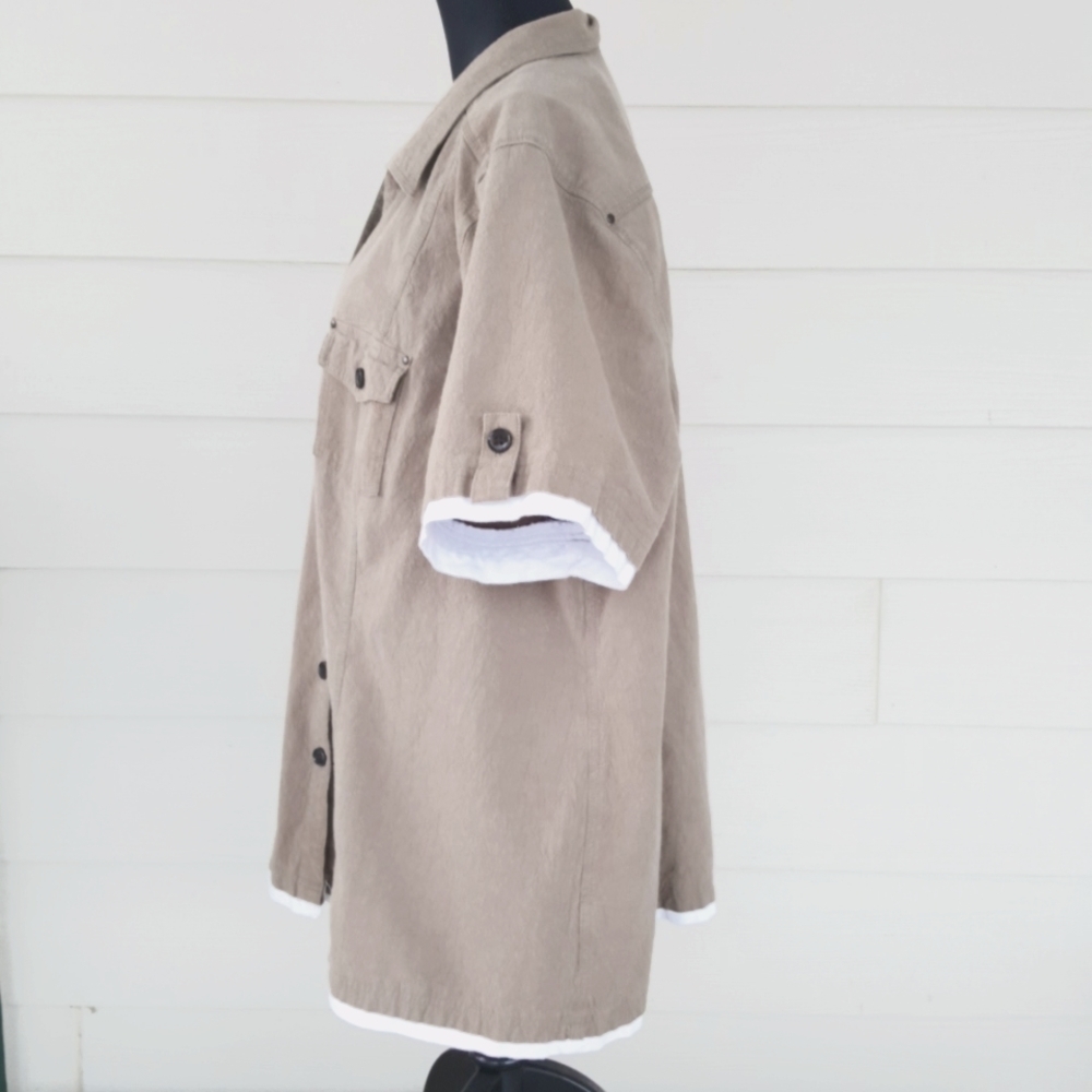 Penningtons Cotton Military-style Top (4X) - Picture 3 of 9